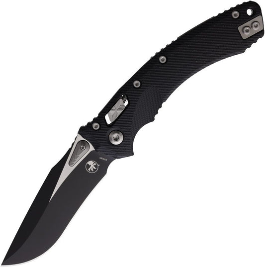 Microtech Amphibian Ram-Lok 3.9" M390MK Two-Tone Black Fluted G10 Folding Knife