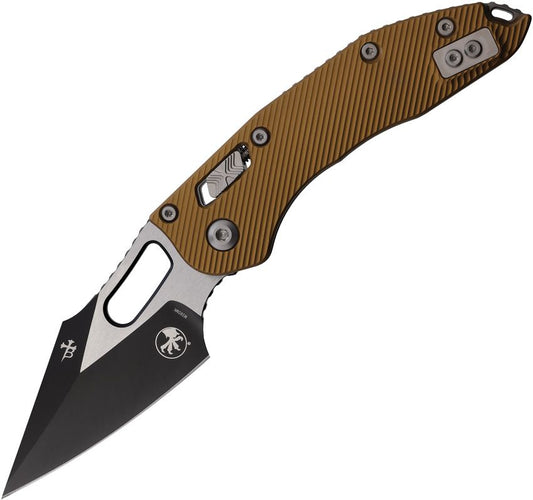 Microtech Stitch Ram-Lok 3.7" M390MK Two-Tone Tan Fluted Aluminum Folding Knife