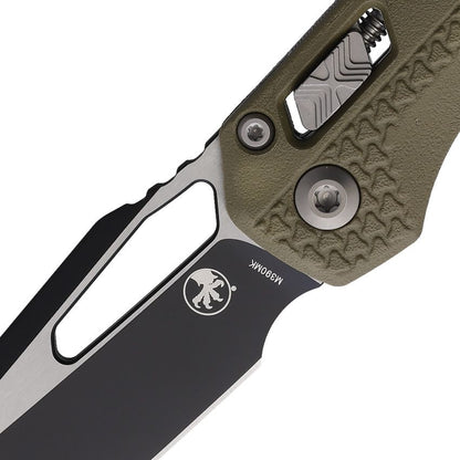 Microtech MSI Ram-Lok 3.9" M390MK Two-Tone OD Green Tri-Grip Polymer Folding Knife