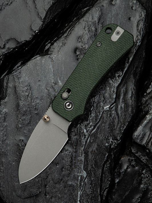 Civivi Baby Banter 2 2.34" Nitro-V Green Micarta Crossbar Lock Folding Knife C23074-3