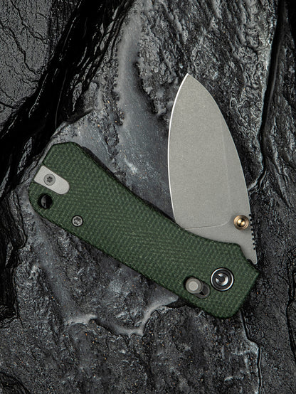 Civivi Baby Banter 2 2.34" Nitro-V Green Micarta Crossbar Lock Folding Knife C23074-3