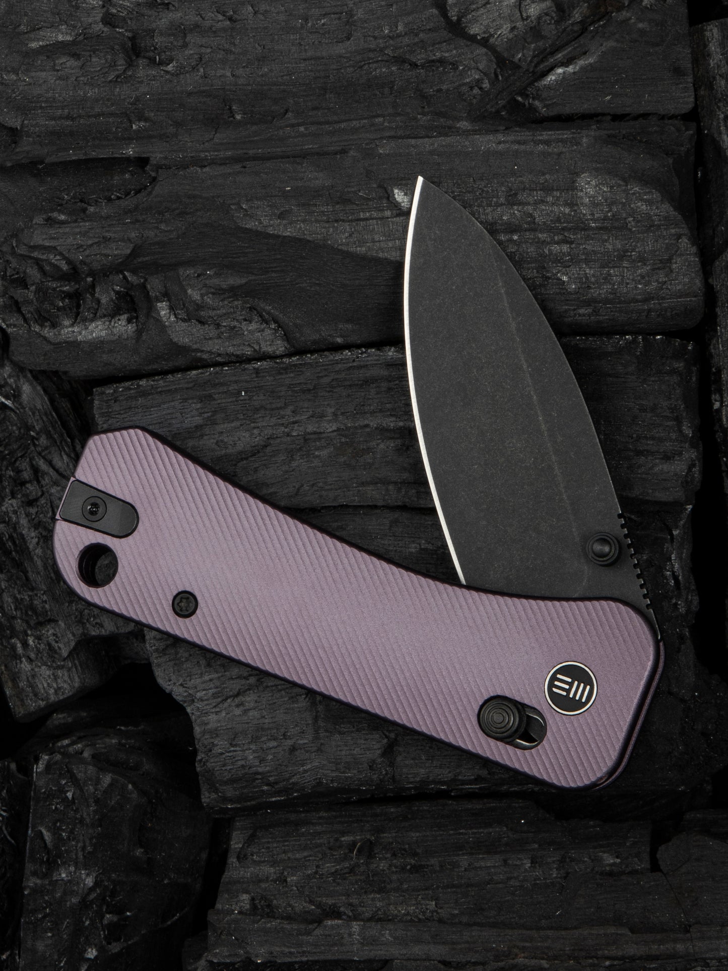 WE Banter 2 2.87" CPM S35VN Black/Purple Aluminum Crossbar Lock Folding Knife WE23075-2