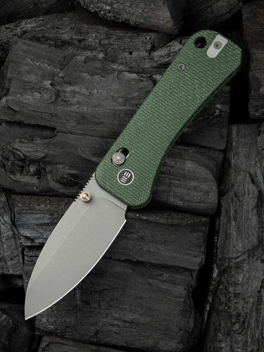 WE Banter 2 2.87" CPM S35VN Green Canvas Micarta Crossbar Lock Folding Knife WE23075-3