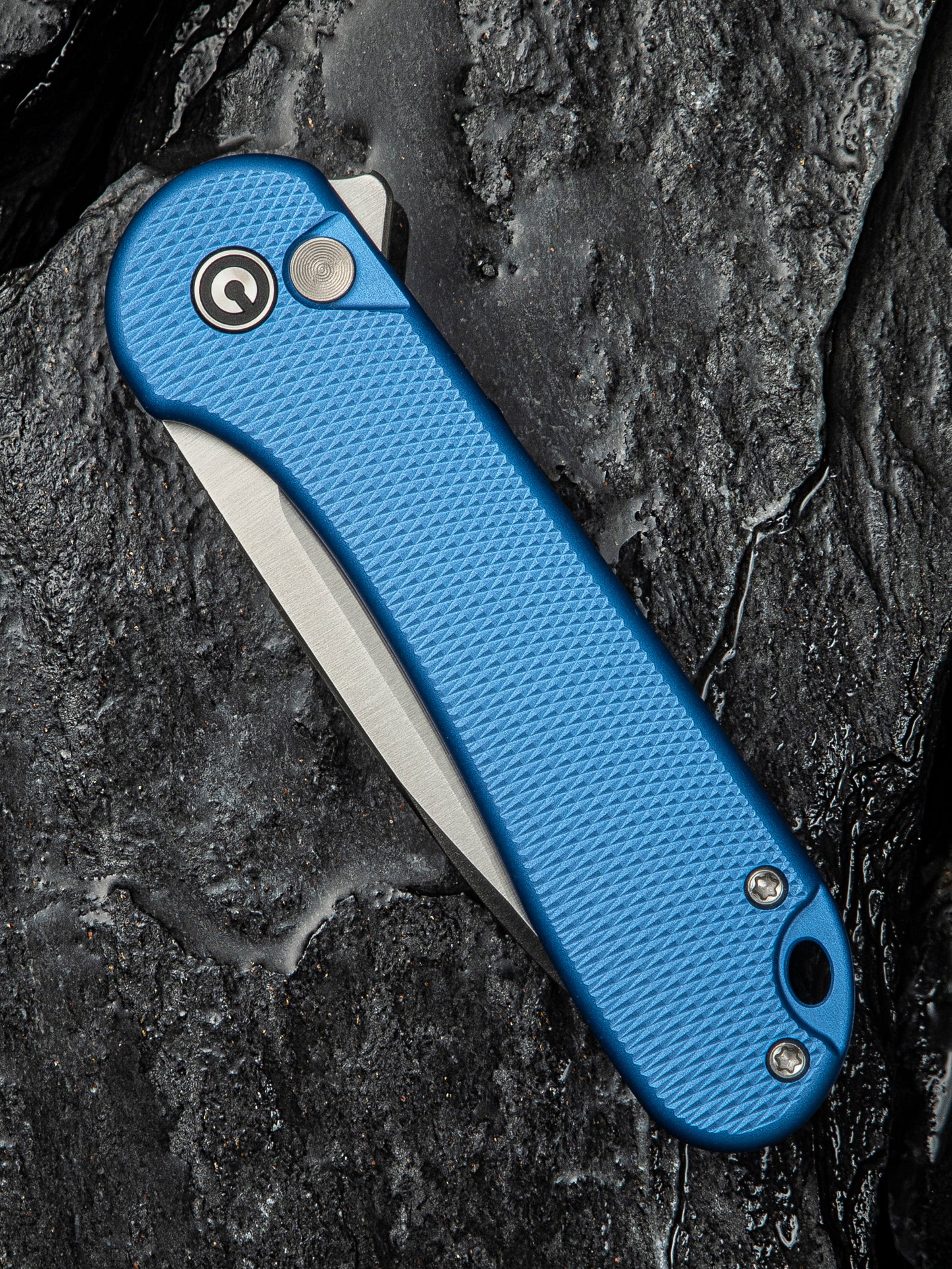 Civivi Elementum II Button Lock 2.96" Nitro-V Blue Aluminium Folding Knife C18062PD-2