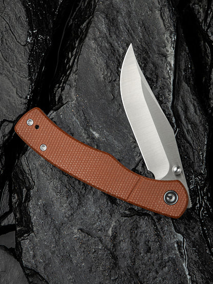 Civivi Clingman 2.99" Nitro-V Brown Canvas Micarta Folding Knife by Taylor Martin C23065-3