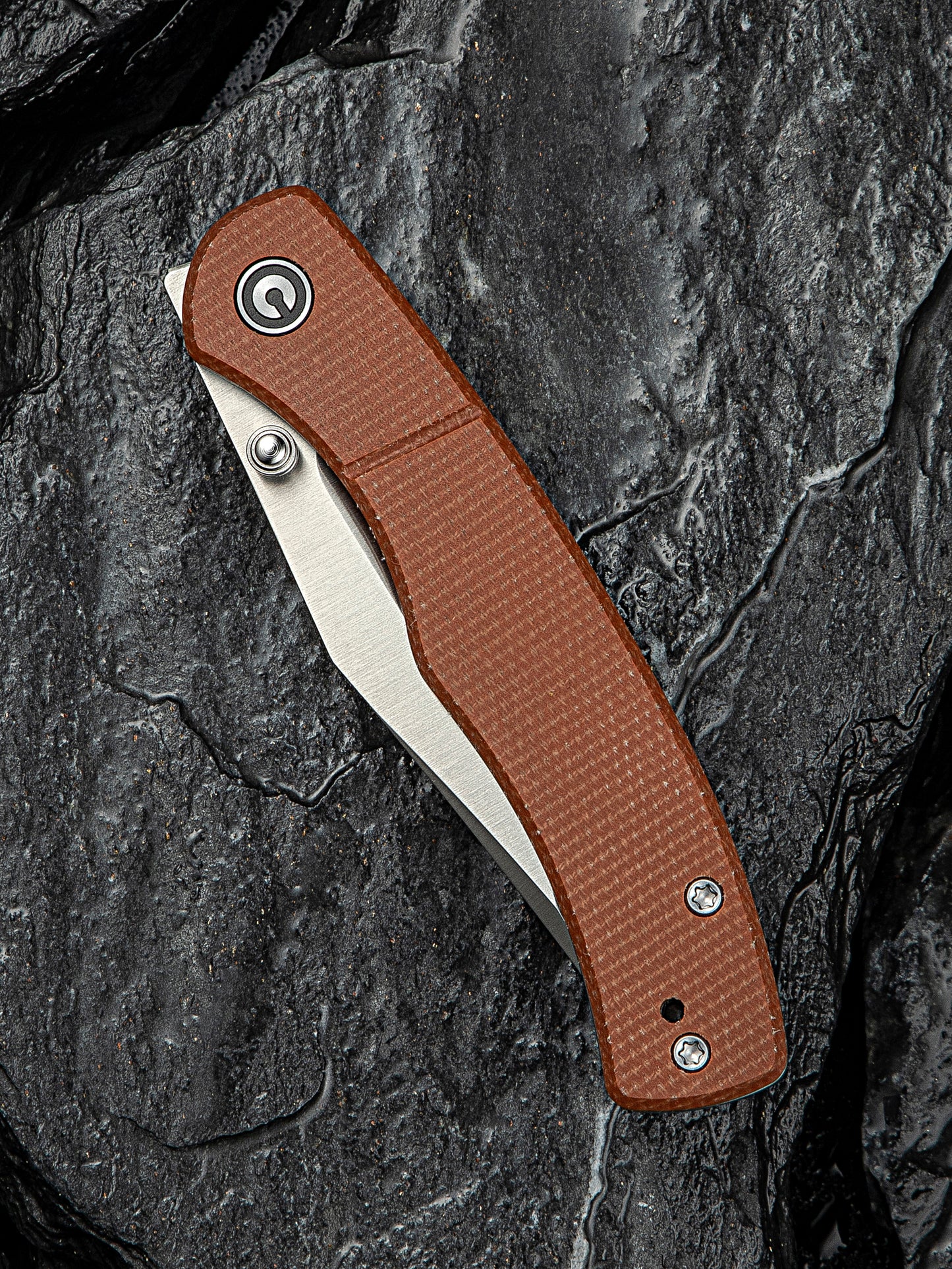 Civivi Clingman 2.99" Nitro-V Brown Canvas Micarta Folding Knife by Taylor Martin C23065-3