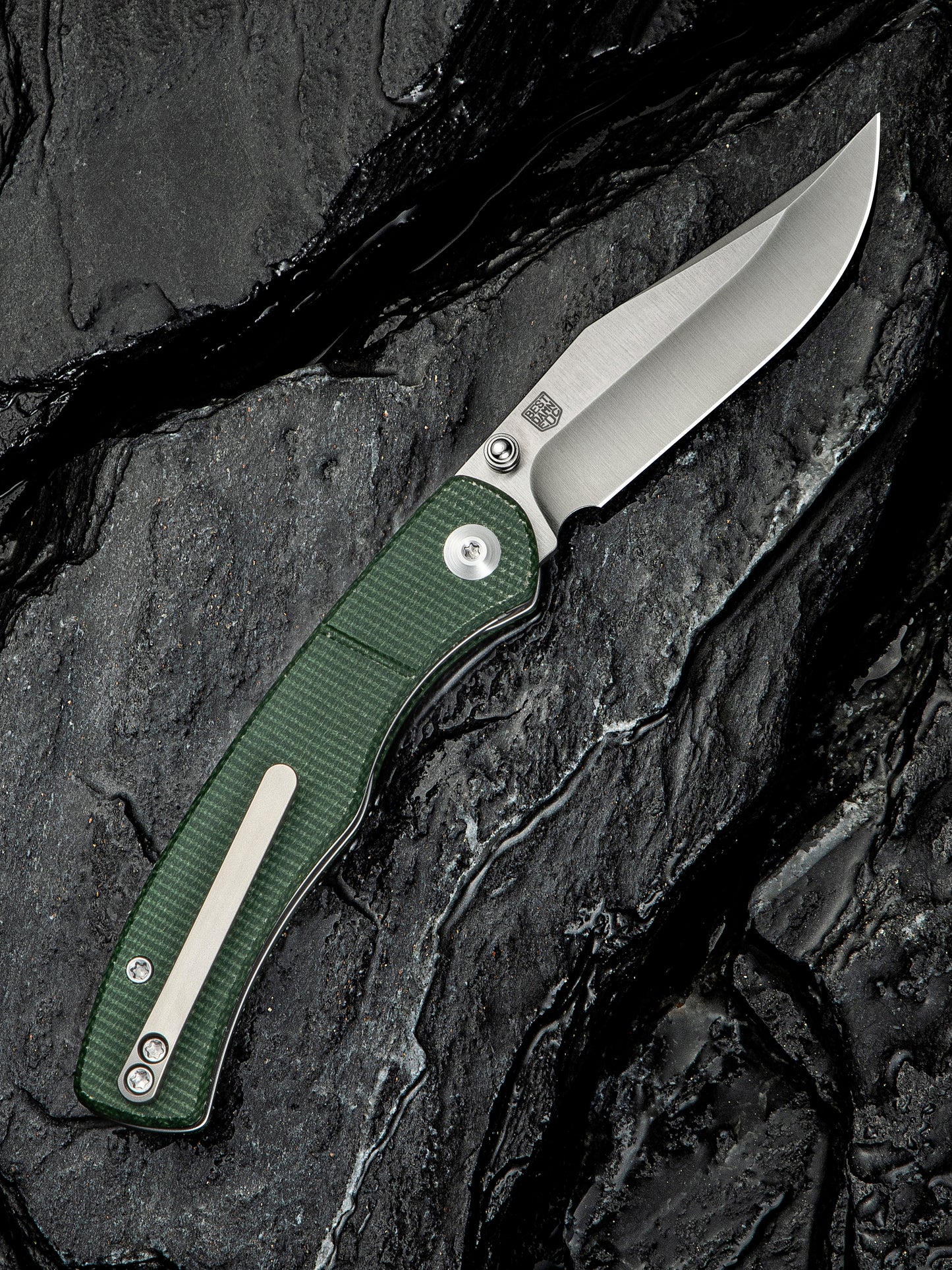 Civivi Clingman 2.99" Nitro-V Green Canvas Micarta Folding Knife by Taylor Martin C23065-4