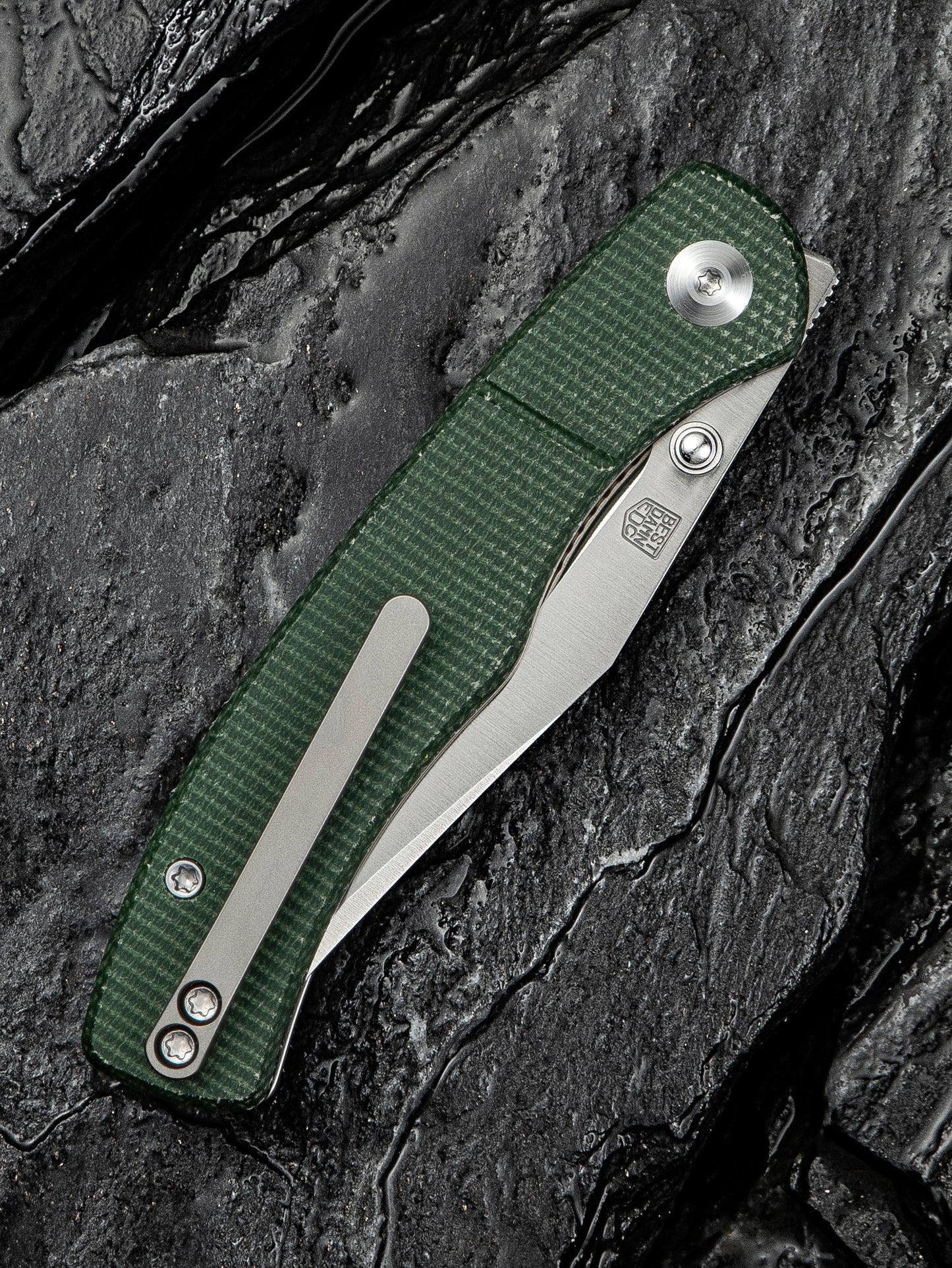 Civivi Clingman 2.99" Nitro-V Green Canvas Micarta Folding Knife by Taylor Martin C23065-4