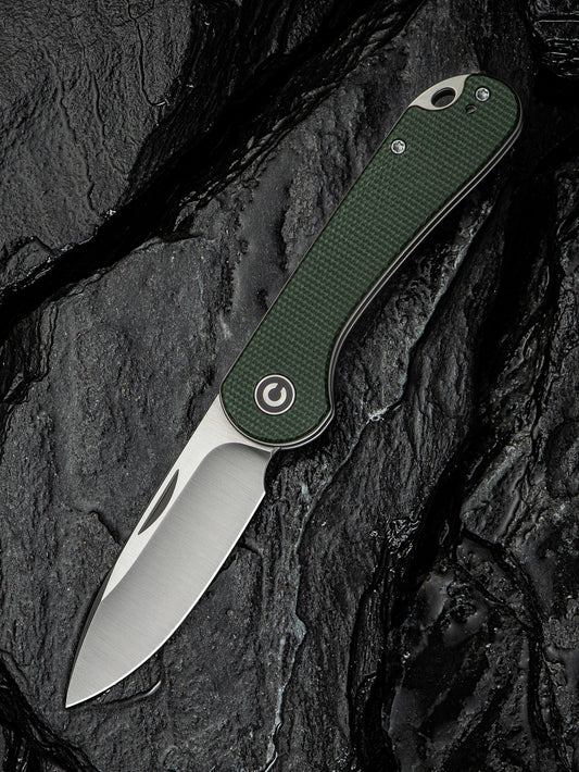 Civivi Elementum Slip Joint 2.96" 14C28N Green Canvas Micarta Folding Knife C18062AJ-2