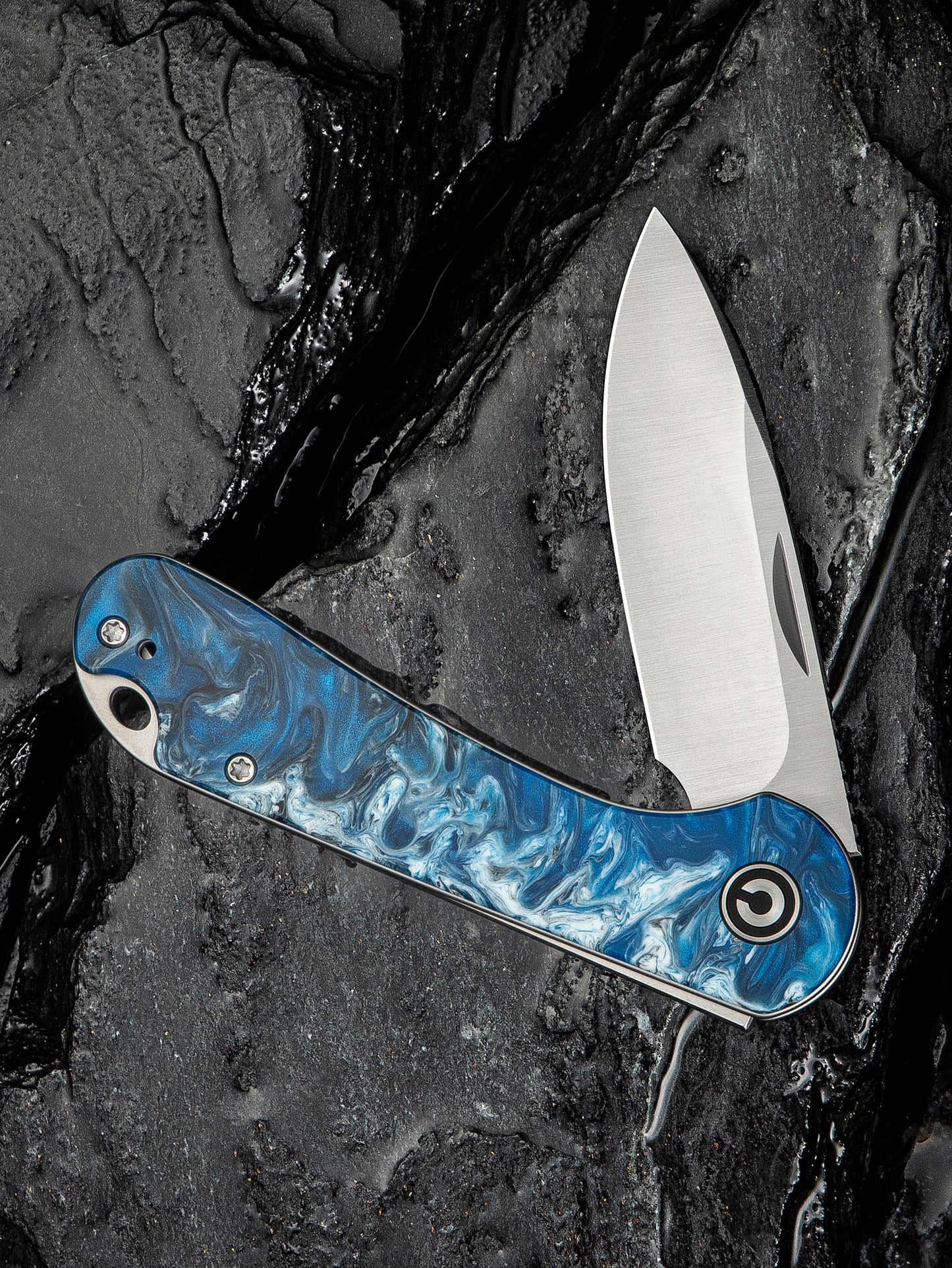 Civivi Elementum Slip Joint 2.96" 14C28N Blue Ocean Resin Folding Knife C18062AJ-4