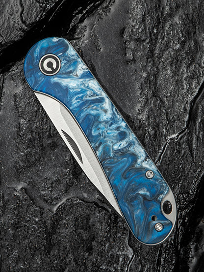 Civivi Elementum Slip Joint 2.96" 14C28N Blue Ocean Resin Folding Knife C18062AJ-4