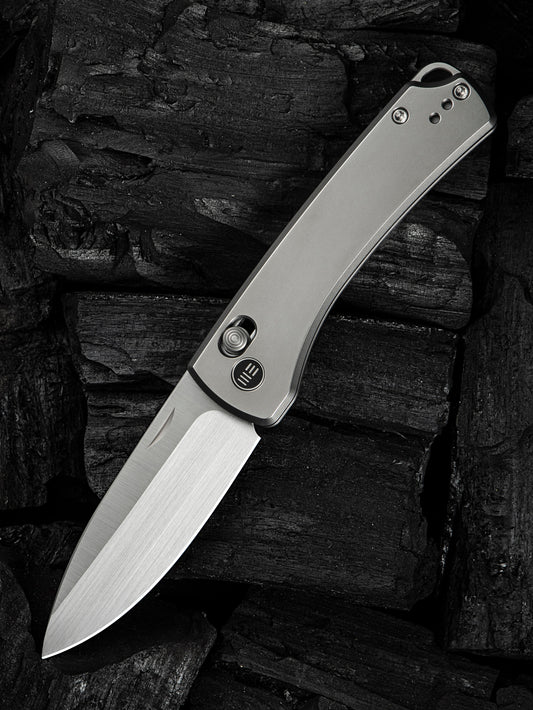 WE Nightblade 2.98" CPM 20CV Polished Bead Blasted Titanium Folding Knife by Dutch Bushcraft Knives WE22046-2