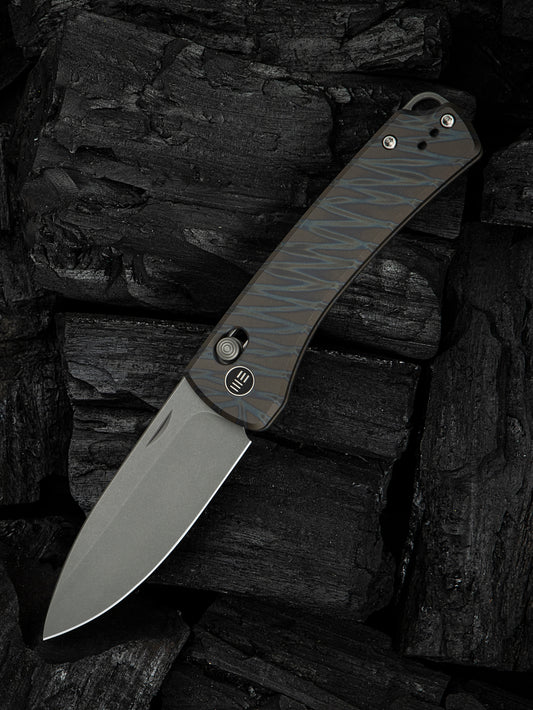 WE Nightblade 2.98" CPM 20CV Tiger Stripe Flamed Titanium Folding Knife by Dutch Bushcraft Knives WE22046-3