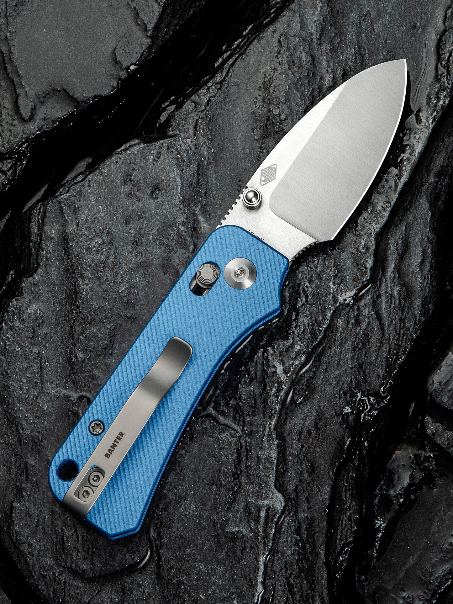 Civivi Baby Banter 2 2.34" Nitro-V Blue Aluminium Crossbar Lock Folding Knife C23074-1