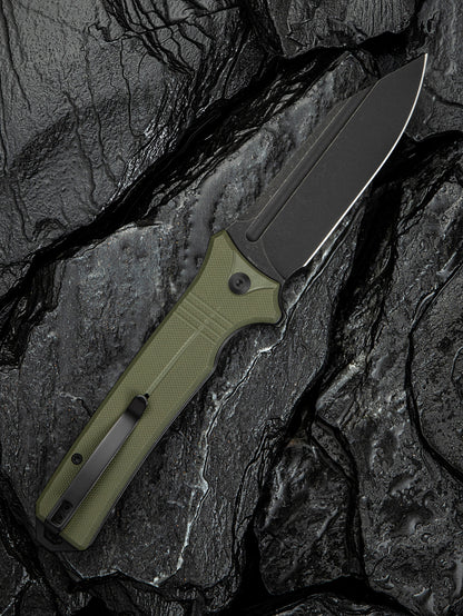 Civivi Neurohaptic 3.74" Nitro-V Black/OD Green G10 Button Lock Folding Knife C23080-3