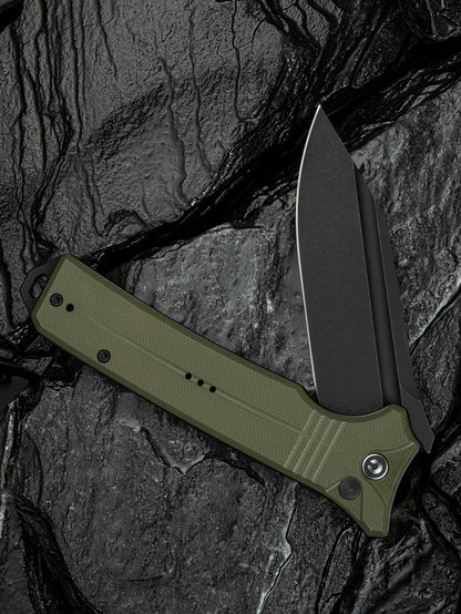 Civivi Neurohaptic 3.74" Nitro-V Black/OD Green G10 Button Lock Folding Knife C23080-3