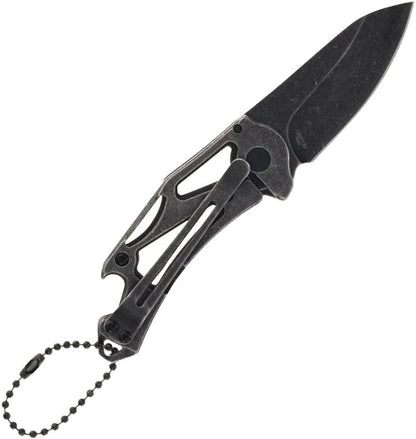 Smith & Wesson 2.25" Black Ti-Ni Stonewashed Keychain Folding Knife with Bottle Opener