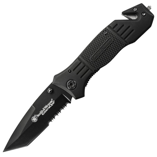 Smith & Wesson 3.3" First Response Black Tanto Rescue Folding Knife SWFR2S