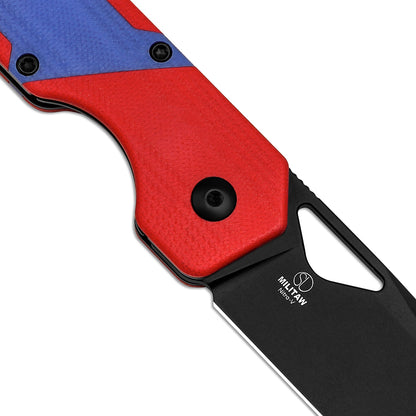 Kizer Militaw 3.36" Nitro-V Red / Blue G10 Folding Knife V3634A2