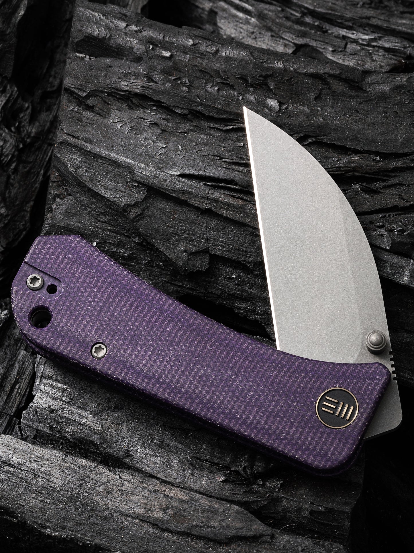 WE Knife Banter Wharncliffe 2.85" CPM S35VN Purple Canvas Micarta Folding Knife WE19068J-2