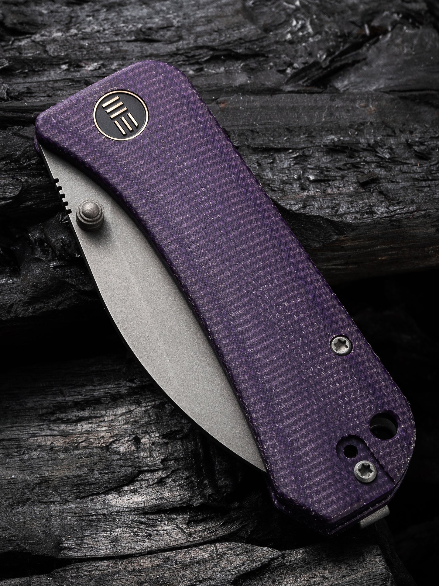 WE Knife Banter Wharncliffe 2.85" CPM S35VN Purple Canvas Micarta Folding Knife WE19068J-2