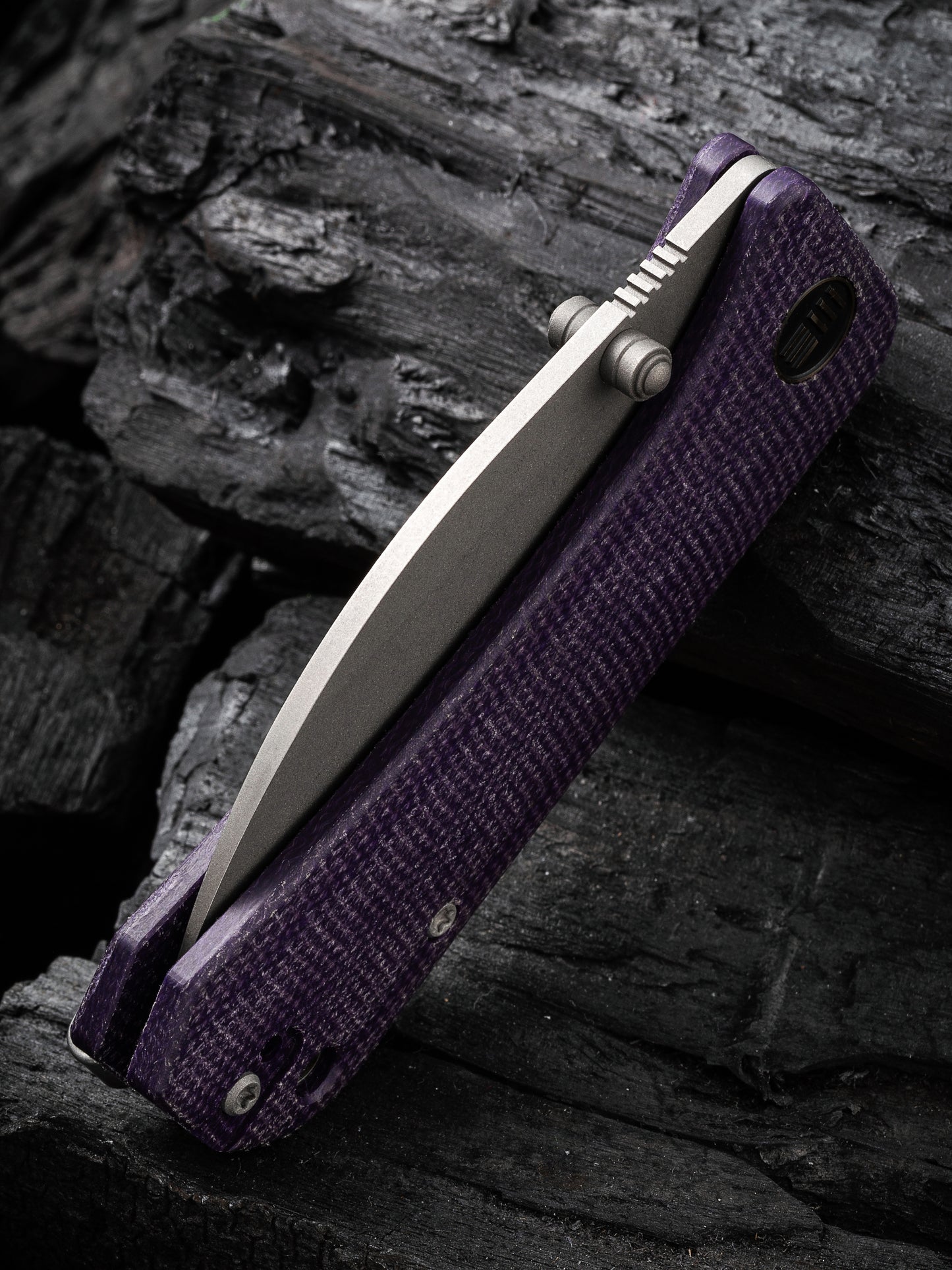 WE Knife Banter Wharncliffe 2.85" CPM S35VN Purple Canvas Micarta Folding Knife WE19068J-2