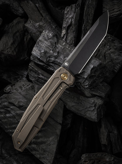 WE Shadowfire 3.97" Black CPM 20CV Bronze Titanium Folding Knife by Rafal Brzeski WE22035-3