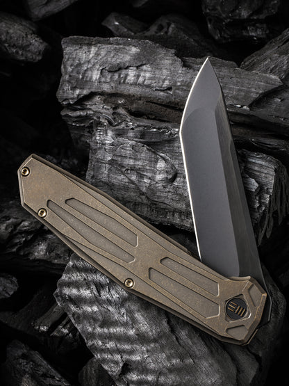 WE Shadowfire 3.97" Black CPM 20CV Bronze Titanium Folding Knife by Rafal Brzeski WE22035-3