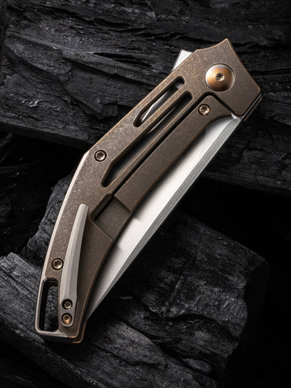 WE Speedliner 3.39" CPM 20CV Bronze Titanium Folding Knife by Tashi Bharucha WE22045C-2