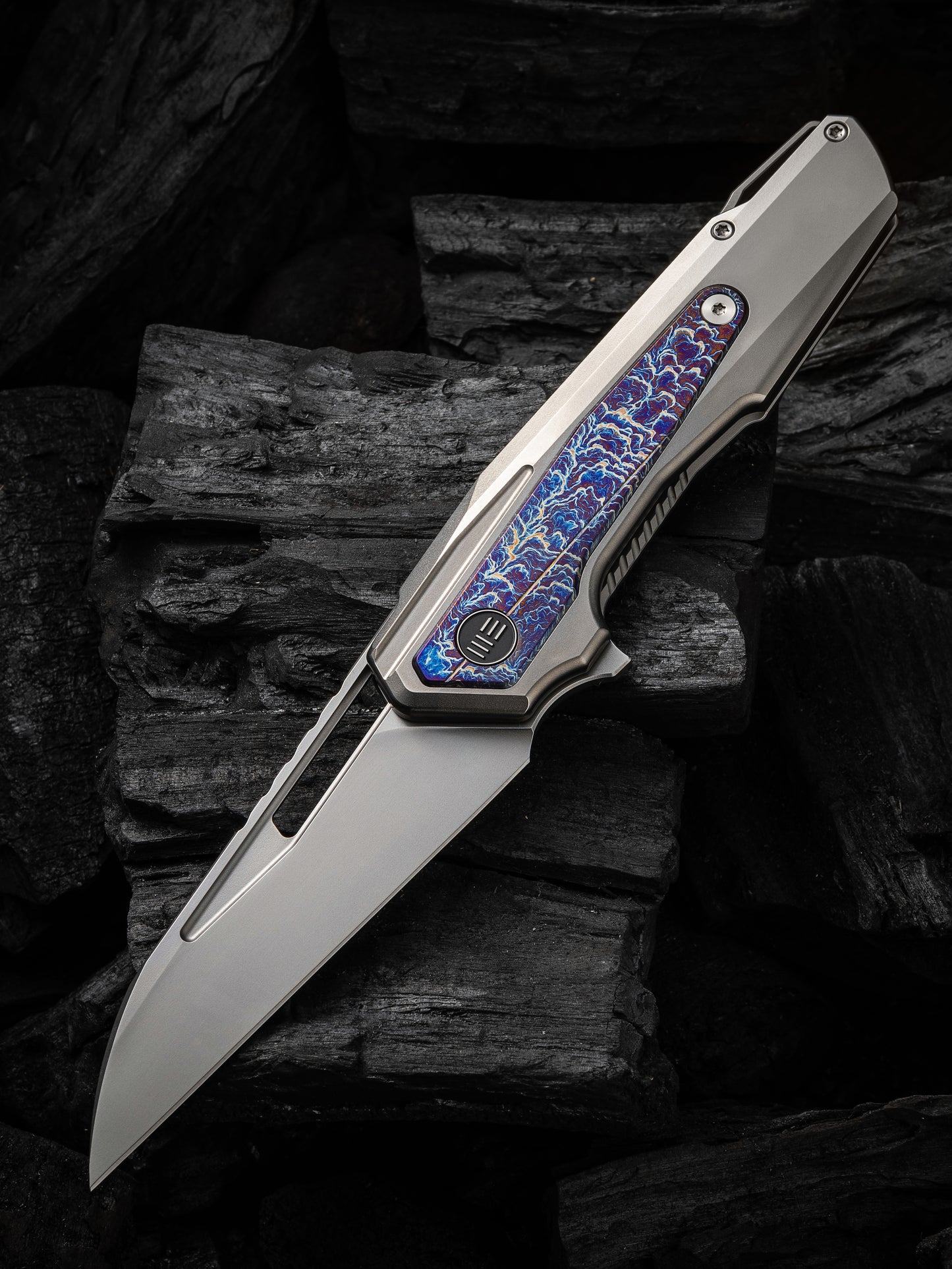 WE Falcaria 3.64" CPM 20CV Polished Flamed Titanium Folding Knife by Maciej Torbe WE23012B-1