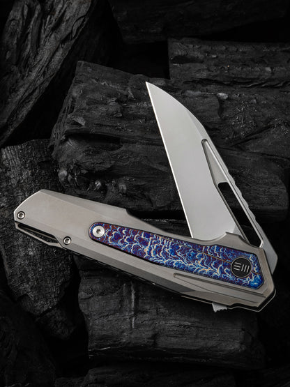 WE Falcaria 3.64" CPM 20CV Polished Flamed Titanium Folding Knife by Maciej Torbe WE23012B-1