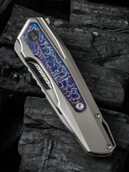 WE Falcaria 3.64" CPM 20CV Polished Flamed Titanium Folding Knife by Maciej Torbe WE23012B-1