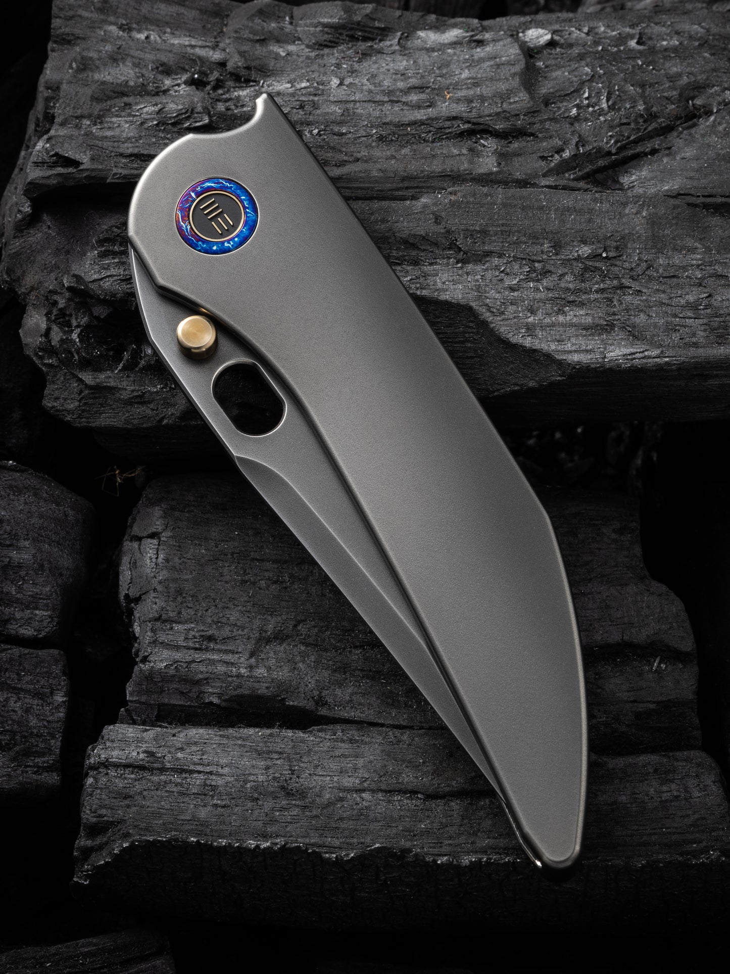 WE Attor 3.55" CPM 20CV Polished Gray Titanium Integral Folding Knife by Dalibor Bergam WE23037B-1