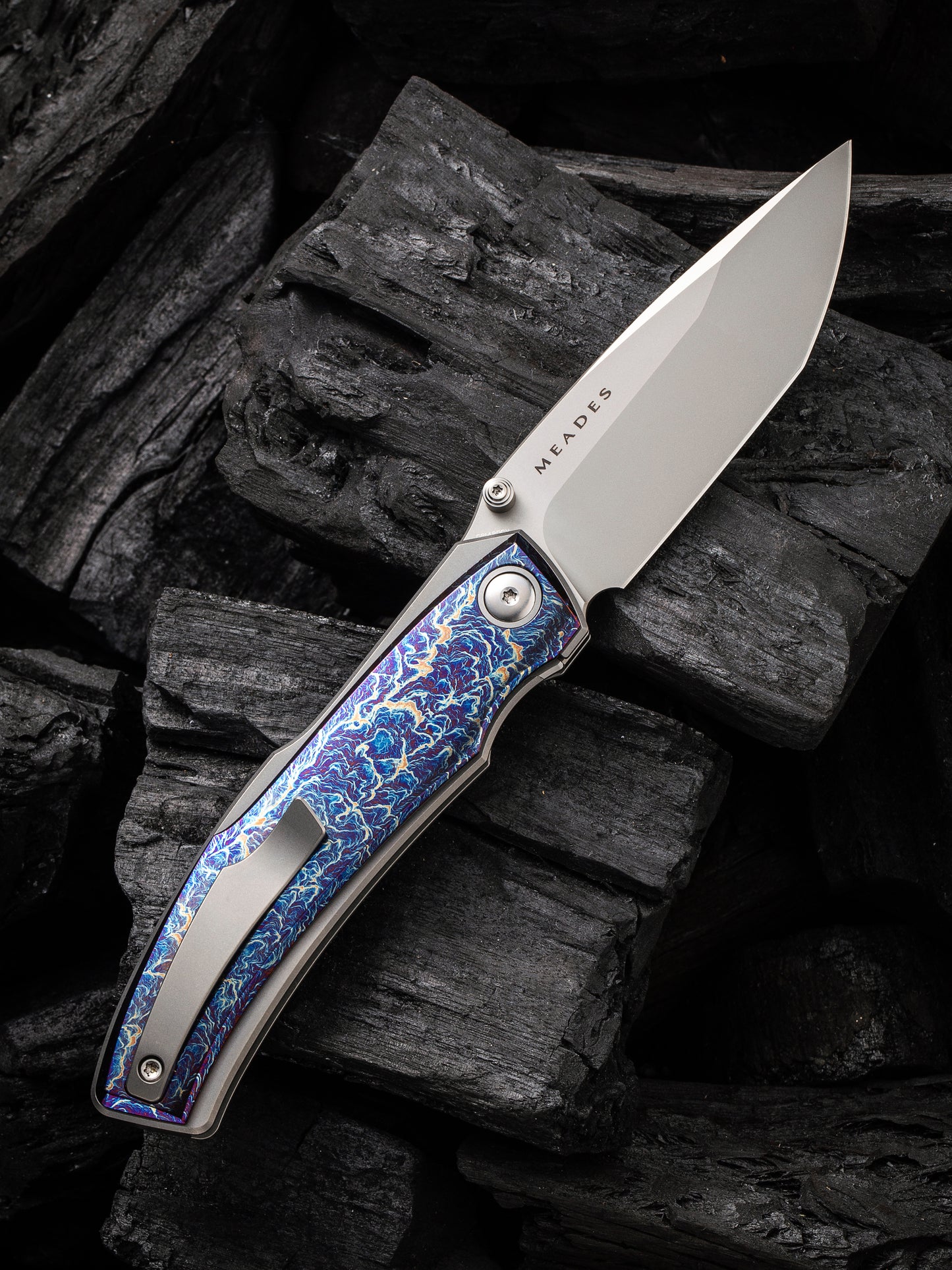 WE Swordfin 3.28" CPM 20CV Flamed Titanium Folding Knife by Thys Meades WE23067-1