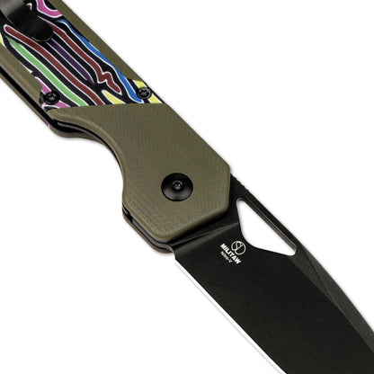 Kizer Militaw 3.36" Nitro-V Olive Green Party Streamers G10 Folding Knife V3634A3