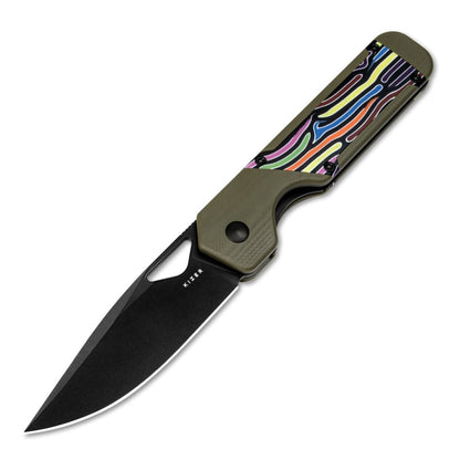 Kizer Militaw 3.36" Nitro-V Olive Green Party Streamers G10 Folding Knife V3634A3