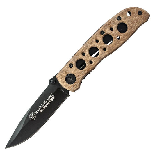 Smith & Wesson Extreme Ops 3.25" 7Cr17MoV Desert Tan Aluminium Folding Knife CK105HDCP