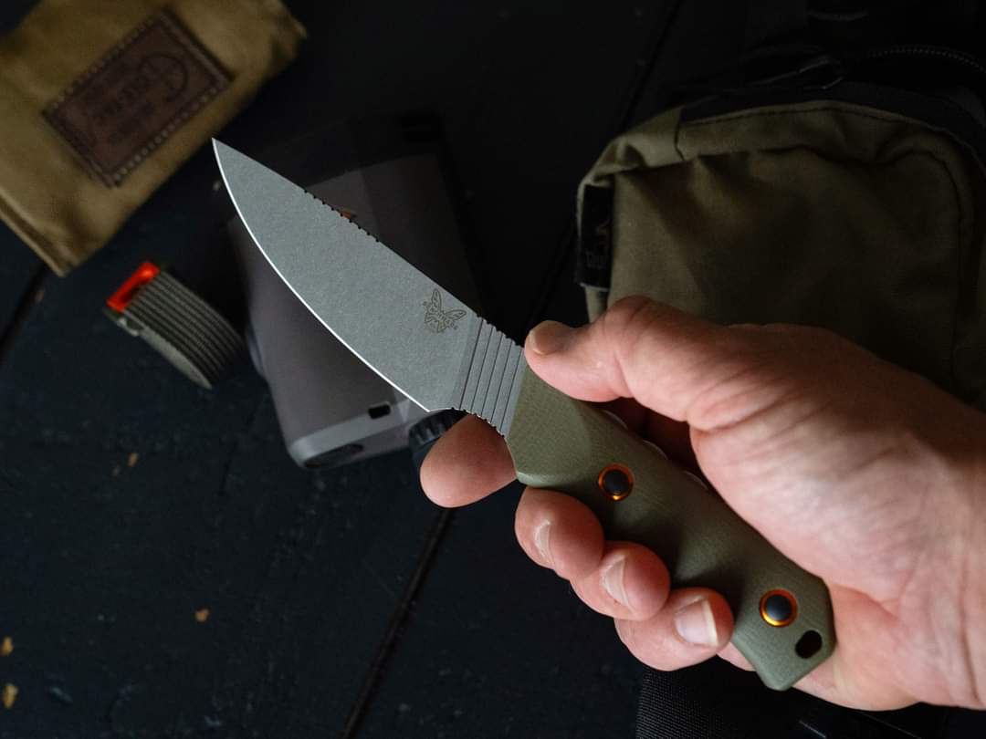 Benchmade 15600-01 Raghorn 4" CPM-S30V Fixed Blade Knife with OD Green G10 Handle and Boltaron Sheath