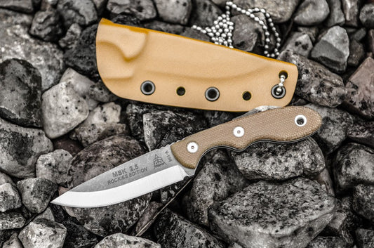 TOPS Knives Mini Scandi Rockies Edition 3" Fixed Blade Knife with Kydex Sheath MSK-TBF