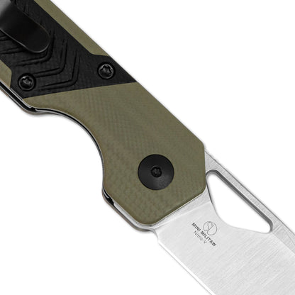 Kizer Mini Militaw 2.82" Nitro-V Green/Black G10 Folding Knife V3634SA6