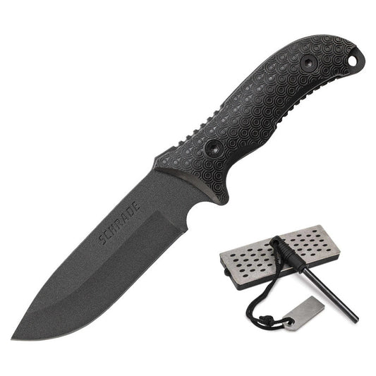 Schrade Frontier Extreme Survival 5.05" 1095 Fixed Blade Knife with Sharpener and Fire-starter SCHF36