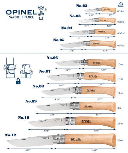 Opinel No. 12 pocket knife, stainless steel, blade length 12 cm