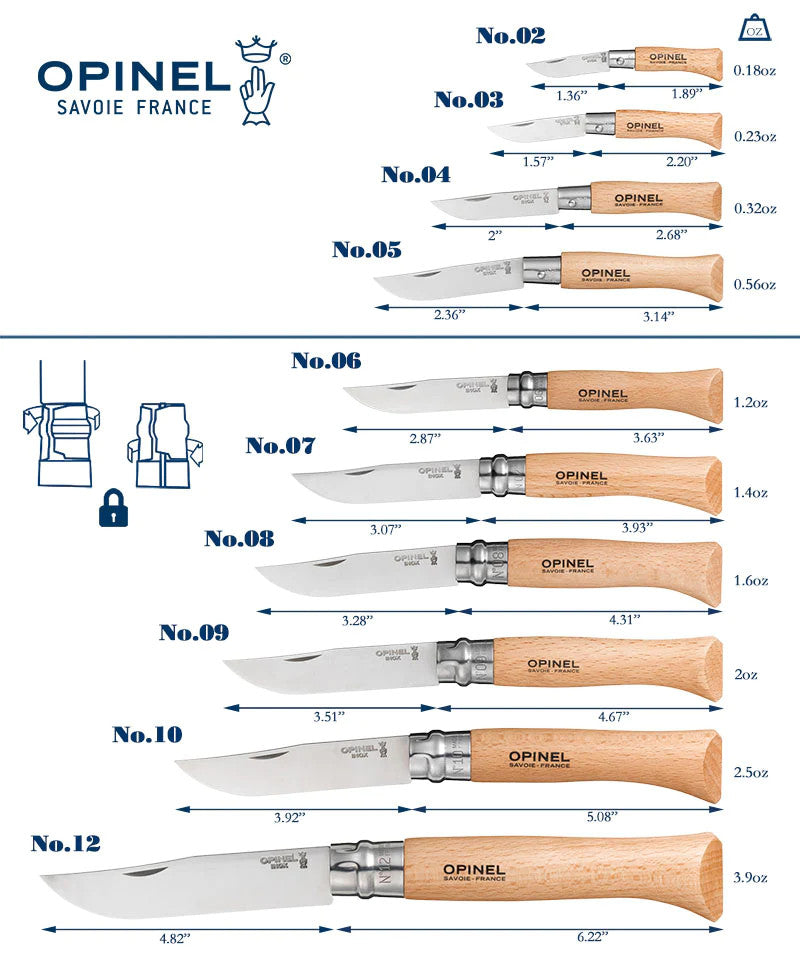 Opinel No.4 Traditional 2" Stainless Folding Knife - Made in France