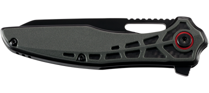 CRKT Thero 3.08" Black GRN Carbon Fiber Inlay Folding Knife - T.J. Schwarz - 6290