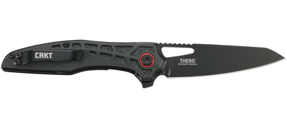 CRKT Thero 3.08" Black GRN Carbon Fiber Inlay Folding Knife - T.J. Schwarz - 6290