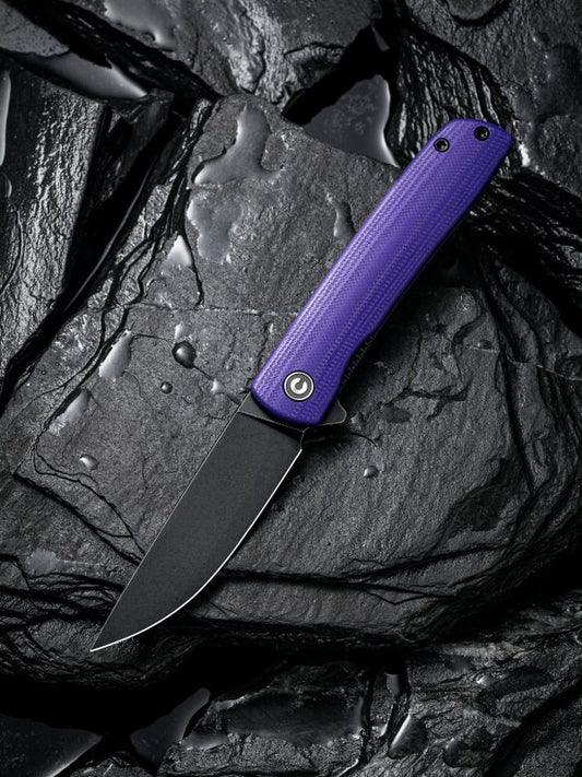 Civivi Bo 2.92" Black Nitro-V Purple G10 Folding Knife by Brad Zinker C20009B-5