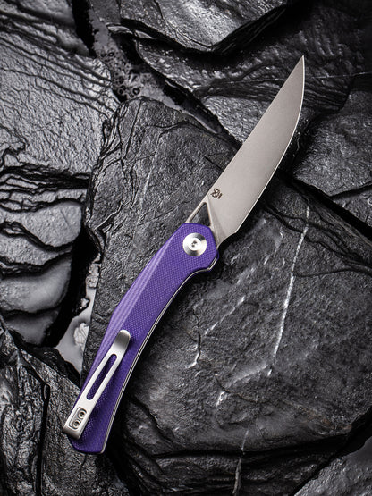 Civivi Lazar 3.31" Purple Black G10 Folding Knife by Elijah Isham C20013-2