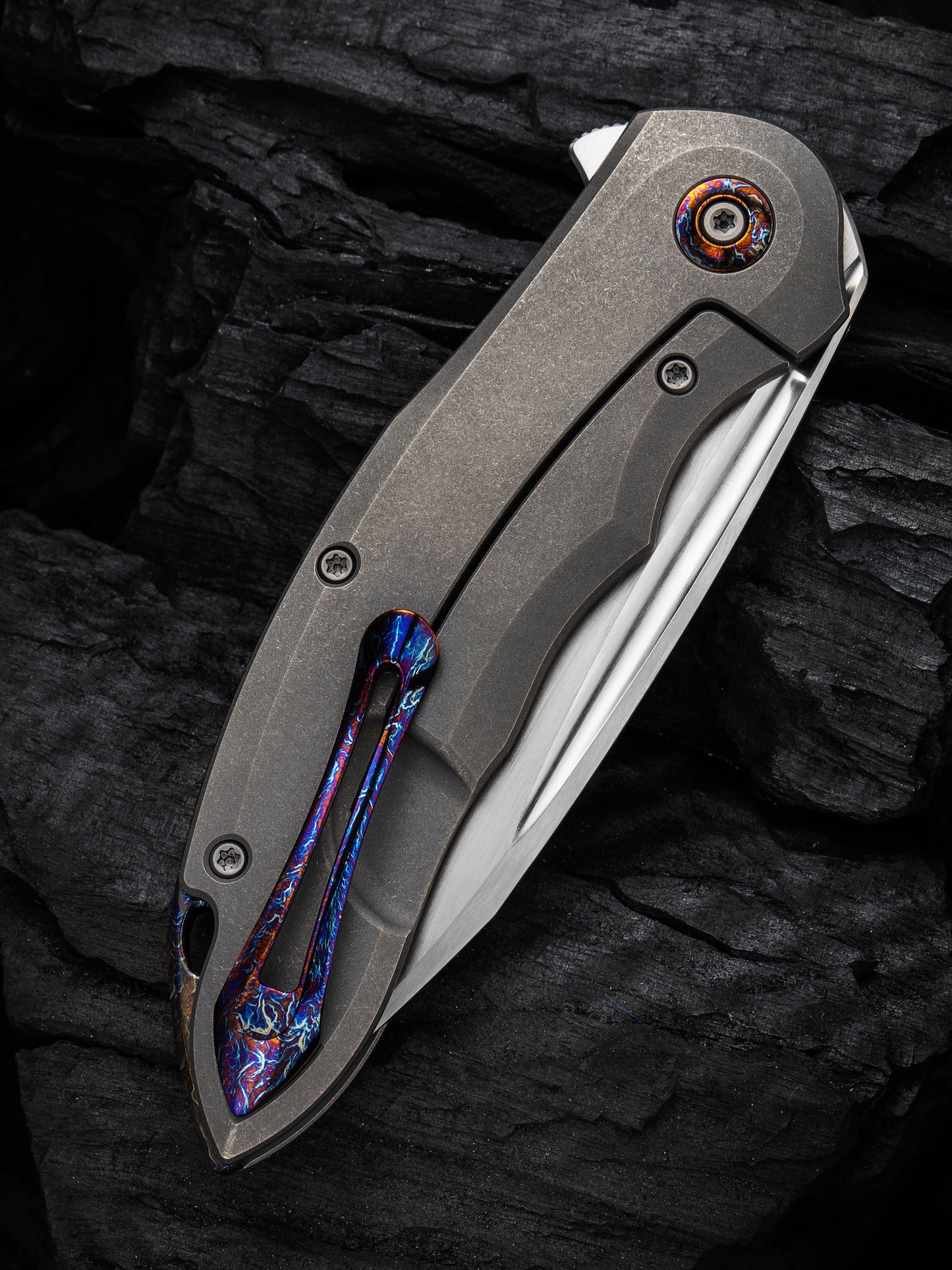 WE Makani Limited Edition 3.61" CPM 20CV Titanium Aluminum Foil Carbon Fiber Folding Knife by Anton Tkachenko WE21048B-2